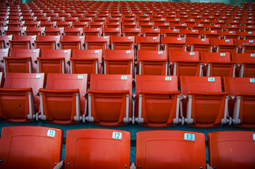 Red seat in arena sport