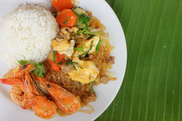 Shrimp fried rice vermicelli