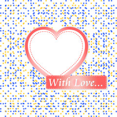 saint valentine heart on retro mosaic background