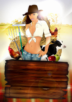 Farm girl poster