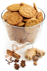 cookie jar with gingerbread cookies and spices