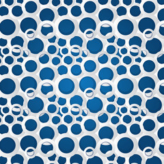 White volumetric circles on a dark blue background