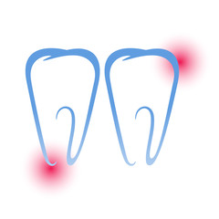 Sick teeth isolated on a white background