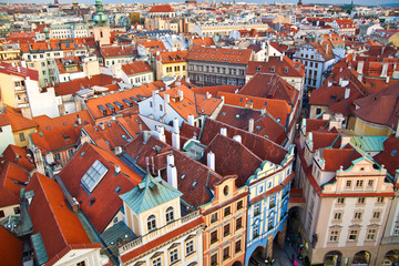 Fototapeta na wymiar Prague's red roofs