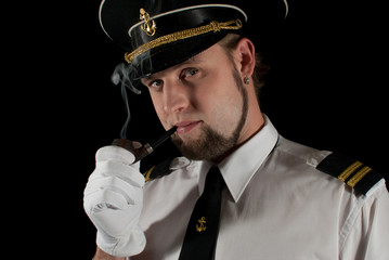 Seaman smoking pipe