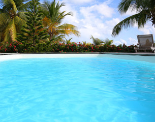 Private swimming pool in tropical area