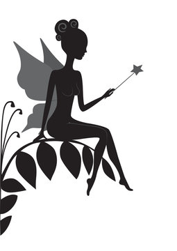 Silhouette of magic fairy