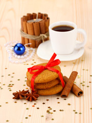 Fototapeta na wymiar Ciasteczka dla Świętego Mikołaja: Conceptual obraz imbir, mleko i ciasteczka