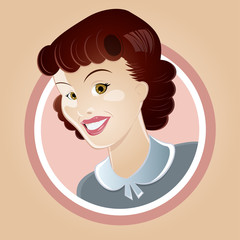 retro cartoon frau hausfrau