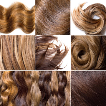 Natural human hair collage