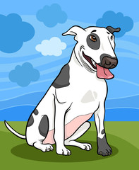 bull terrier dog cartoon illustration