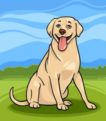 Foto auf Acrylglas Hunden Labrador Retriever Hund Cartoon Illustration