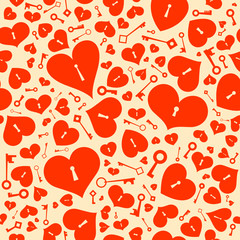 Valentine seamless background with hearts.