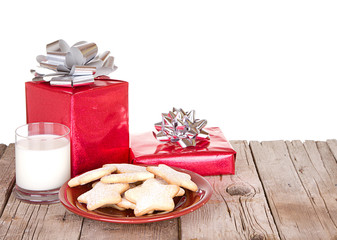 Christmas cookies and milk