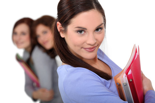 Teens with folders