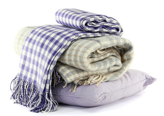 Warm plaids isolated on white