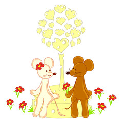 Obraz na płótnie Canvas romantic mouse. Love card