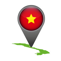 Vietnam Markierung Flagge Icon Button