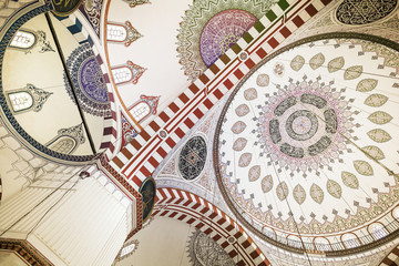 Dome in the Sehzade Mehmed Camii Mosque in Istanbul, Turkey