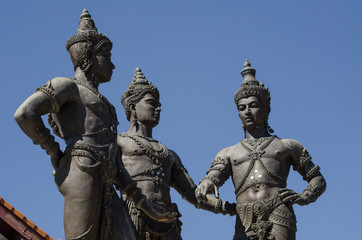 Fototapeta na wymiar Three Kings Monument, Chiang Mai