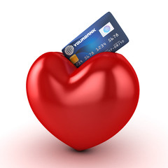 heart and credit card