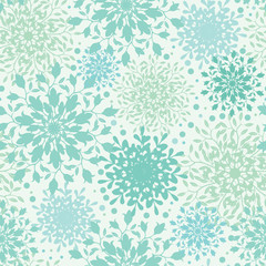 Vector abstract floral vignettes seamless pattern background