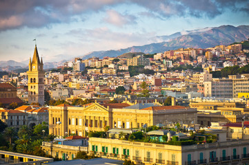 Beautiful view of Messina old city, Sicily, Italy - obrazy, fototapety, plakaty