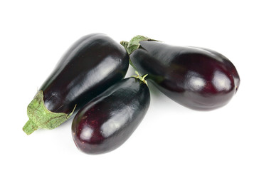 Eggplants on white background