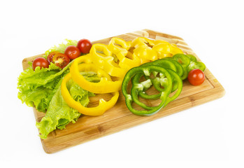 Fresh pepper slices and cherry tomatoes