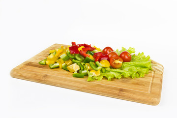 Fresh pepper cuts and cherry tomatoes