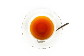 Tea cup on white background