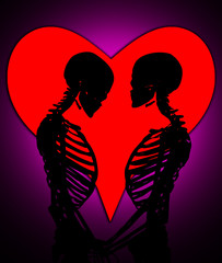 Skeletons With A Love Heart