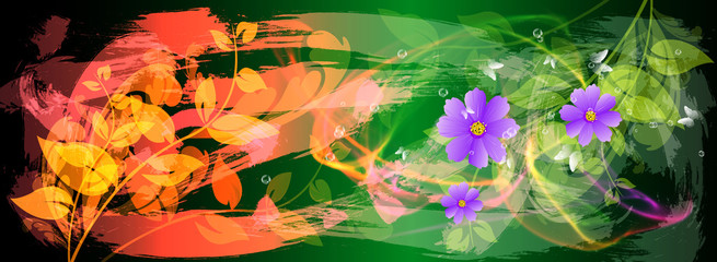 Abstract colorful  floral background