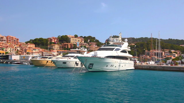 Yachts in Port de Soller, Mallorca Island, Spain