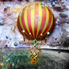 Zelfklevend Fotobehang Ballon in het oude veld © Rosario Rizzo