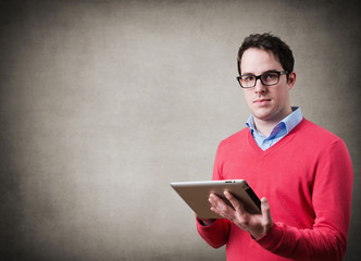 Young man with tablet