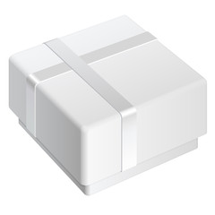 White blank Package Box. For gift. Vector illustration