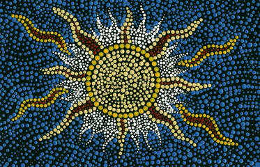 Sun in Australian ethnic style