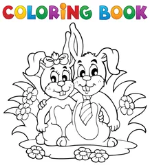 Papier Peint photo autocollant Bricolage Livre de coloriage lapin thème 2