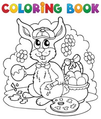 Coloring book rabbit theme 3