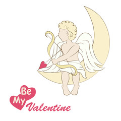 Little cupid , illustration of a Valentine s Day