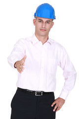 Old man shaking hands