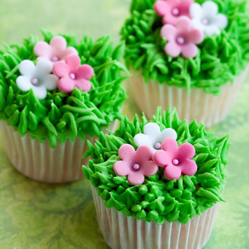 Flower garden cupcakes