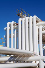 Industrial pipe with gas and oil and water