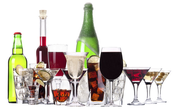 different images of alcohol isolated