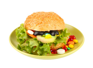 Conceptual image for nutritional care:assorted vitamins and