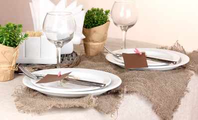 Rustic table setting