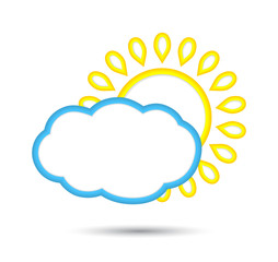 abstract sun and cloud icon.