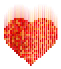 Cercles muraux Pixels Coeur en mosaïque