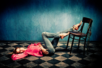 woman in oriental shirt and shoes